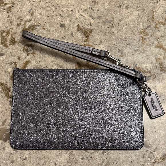 Coach Shimmering Silver Wristlet - Picture 2 of 4